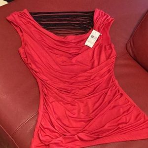 Back Accent Red Blouse